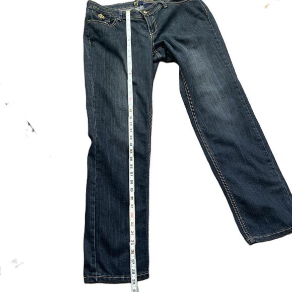 Dereon Dark Wash Contrast Stitching Decorative Pockets Relaxed Fit Jeans 13/14 - Picture 9 of 15